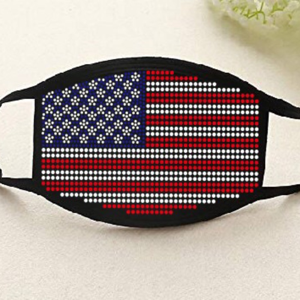Rhinestone Flag Face Mask